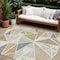 Homeroots 9' X 12' Ivory Brown And Green Geometric Washable Indoor Outdoor Area Rug 600376 - alternate 1