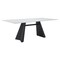 Homeroots 79" White and Black Sintered Stone and Steel Double Pedestal Base Dining Table 572189 - alternate 8