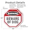 Signmission Warning Beware of Dog, 10 inch X 10 inch, Aluminum Metal Signs, 2PK OC-A-2PACK-10-49 - alternate 4