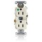 Leviton Dup Rec HG 15A 125V Self-Gr LtAl 8200-HT - alternate 1