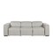 Homeroots 104" Light Gray Top Grain Leather Reclining Metal USB Sofa 720389 - alternate 1