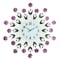 Homeroots 27" Purple Green And White Metal and Glass Silent Analog Floral Round Wall Clock 626534 - alternate 4