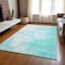 Homeroots 10' X 14' Aqua Ivory And Teal Blue Abstract Washable Indoor Outdoor Area Rug 582199 - alternate 6