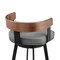 Armen Living Idris 26in Swivel Counter Stool in Black Iron with Walnut Finish and Vintage Gray Faux Leather LCIDBAGRYWA26 - alternate 5