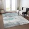 Homeroots 3' X 5' Teal Blue And Gray Abstract Washable Indoor Outdoor Area Rug 617740 - alternate 5