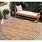 Homeroots 8' Copper And Ivory Round Southwestern Washable Indoor Outdoor Area Rug 593662 - alternate 1