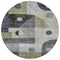 Homeroots 8' Artichoke Green Gray And Charcoal Round Geometric Washable Indoor Outdoor Area Rug 604392 - alternate 8