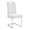 Homeroots Set of Four White and Silver Faux Leather and Metal Dining Side Chairs, 4PK 719657 - alternate 1