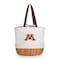 Picnic Time Family Of Brands NCAA Minnesota Golden Gophers Coronado Canvas and Willow Basket Tote - Picnic Bag 203-00-187-364-0 - alternate 1