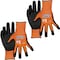 Klein Tools Coated Gloves, nitrile, Orange/Black, Medium 2 PK 60580 - alternate 1
