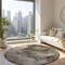 Homeroots 8' Taupe Beige And Brown Round Abstract Washable Indoor Outdoor Area Rug 577633 - alternate 6