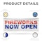 Signmission Fireworks Now Open, 18 Inch x 48 Inch, Vinyl Banner B-30630 - alternate 2