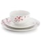 Elama Tamara 12 Piece Cherry Blossom Porcelain Dinnerware Set, Service for 4 in White and Pink 750123733M - alternate 5