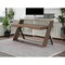 Homeroots 67" Natural And Brown and Black Wood and Iron Writing Desk With Two Drawers 482429 - alternate 4