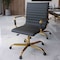 Leisuremod Harris Faux Leather Office Chair with Gold Frame, Black HOG19BLL - alternate 3