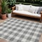 Homeroots 9' X 12' Gray And Charcoal Plaid Washable Indoor Outdoor Area Rug 595401 - alternate 1