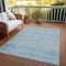 Homeroots 5' X 8' Blue And Charcoal Striped Washable Indoor Outdoor Area Rug 615657 - alternate 4