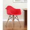 Homeroots Red And Natural Heavy Duty Plastic And Solid Wood Dining Arm Chair 520282 - alternate 1