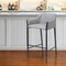 Homeroots 30" Slate Gray And Black Fabric And Steel Bar Height Bar Chair 555655 - alternate 7