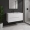 Homeroots 40" White Wood Floating Bathroom Vanity With White Sink And Two Drawers 624122 - alternate 4