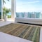 Homeroots 9' X 12' Brown And Gray Striped Washable Indoor Outdoor Area Rug 615834 - alternate 5