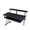 Homeroots 47" Black Wood and Metal Rolling Computer Desk 491455 - alternate 5