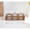 Homeroots 6 Mouth Blown Crystal Jam Set With 3 Glass Jars And Spoons On A Wood Stand 375725 - alternate 6