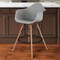 Homeroots 28" Gray And Brown Heavy Duty Plastic And Solid Wood Low Back Counter Height Bar Chair 520677 - alternate 1