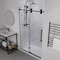 Anzzi 48in x 76in Frameless Shower Door with Sliding in Matte Black with Tsunami Tempered Clear Glass SD-FRLS06101MB - alternate 12