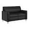 Flash Furniture Agent Black LeatherSoft Reception Loveseat with Right Side Charging Bank, Includes 2 Outlets, 2USB BT-827U-2-BK-CHR-GG - alternate 1
