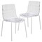 Leisuremod Astor Plastic Dining Chair with White Steel Base in Clear, 2PK ACW-20CL2 - alternate 1