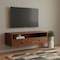 Homeroots 35in Brown Solid Wood Floating Mount TV Stand 727857 - alternate 4