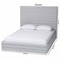Baxton Studio Cadmus Modern Light Grey Channel-Tufted Fabric King Platform Bed 254-14061-ZORO - alternate 5
