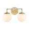 Jonathan Y Louis Parisian Globe 15" 2-Light Metal/Frosted Glass Modern Contemporary LED Vanity Light, Gold Paint JYL3535A - alternate 1