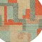 Homeroots 8' Sage Gray And Orange Round Geometric Washable Indoor Outdoor Area Rug 613231 - alternate 6