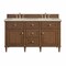 James Martin Vanities Lorelai 60" Double Vanity, Mid-Century Walnut, w/ 3 CM Tajnar Eclos Top 424-V60D-WLT-3TJR - alternate 1