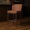 Homeroots 31" Brown Fabric and Solid Wood Bar Height Bar Chair 632483 - alternate 1