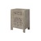 Homeroots 30" Gray Solid Wood Distressed Carved Floral One Drawer Nightstand 569581 - alternate 8