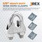 Jrex Safety Galvanized Steel Wire Rope Cable Clip Clamp - 3/8" U-Bolt Style, 12PK GCC38-JR-12PK - alternate 3