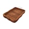Homeroots 20in Brown Solid Wood Handmade Scalloped Serving Tray With Handles 724225 - alternate 1