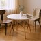 Homeroots 36" White and Natural Wood Round Top Dining Table 555168 - alternate 2