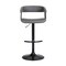 Homeroots Gray and Black Faux Leather with Metal Swivel Adjustable Height Bar Chair 534473 - alternate 7