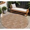 Homeroots 8' Copper And Beige Round Geometric Washable Indoor Outdoor Area Rug 595027 - alternate 1