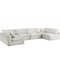 Homeroots 65" Beige Fabric Modular Sleeper Sofa With Ottoman 568273 - alternate 1