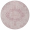 Homeroots 8' Pink Round Floral Medallion Washable Indoor Outdoor Area Rug 607916 - alternate 7