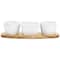 Gibson Elite Gracious Dining 4 Piece Fine Ceramic Tidbit Dish Set with Acacia Wood Base 127272.04 - alternate 1