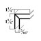 Brunner Aluminum Outside Corner Trim 1-1/4" x 1-1/4" for 5/16" material, 6063-T5 6 Feet Satin Anodized G313 S6 - alternate 2