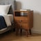 Homeroots 20" Brown Solid Wood Square Two Drawer Nightstand 651577 - alternate 9