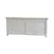 Homeroots 79in White Distressed Solid Wood Paneled Four Drawer Sideboard with Four Doors 634327 - alternate 7