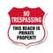 Signmission No Trespassing Shield Sign This Beach Is, 12 Inch X 12 Inch, Plastic Sign SHI-P-12-417 - alternate 1